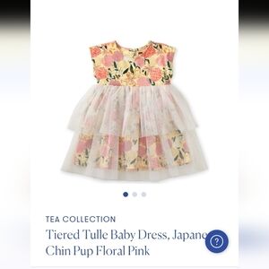 Maisonette Tea Collection Baby Girl's Dress sz 2T Floral Tulle Japanese Chin Pup
